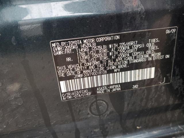 JTMBF33V19D018108 - 2009 TOYOTA RAV4 GREEN photo 12