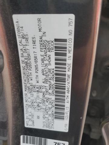 3TMJU4GN0EM170753 - 2014 TOYOTA TACOMA DOUBLE CAB PRERUNNER SILVER photo 12