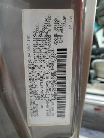 5TBBT441X2S275068 - 2002 TOYOTA TUNDRA ACCESS CAB ნაცრისფერი ფოტო 12