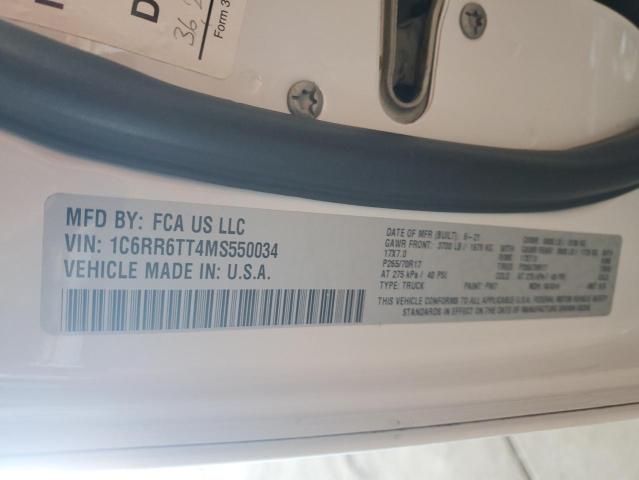1C6RR6TT4MS550034 - 2021 RAM 1500 CLASS SLT 白色 照片 12