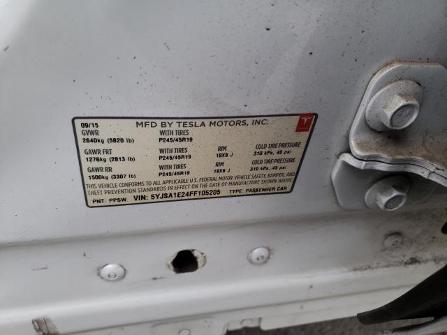 5YJSA1E24FF105205 - 2015 TESLA MODEL S 白色 照片 13
