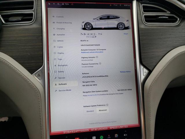 5YJSA1E24FF105205 - 2015 TESLA MODEL S 白色 照片 9