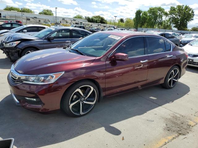 1HGCR3F84HA005923 - 2017 HONDA ACCORD EXL BURGUNDY photo 1