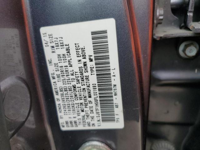 5J6TF1H56FL001690 - 2015 HONDA CROSSTOUR EXL GRAY photo 12