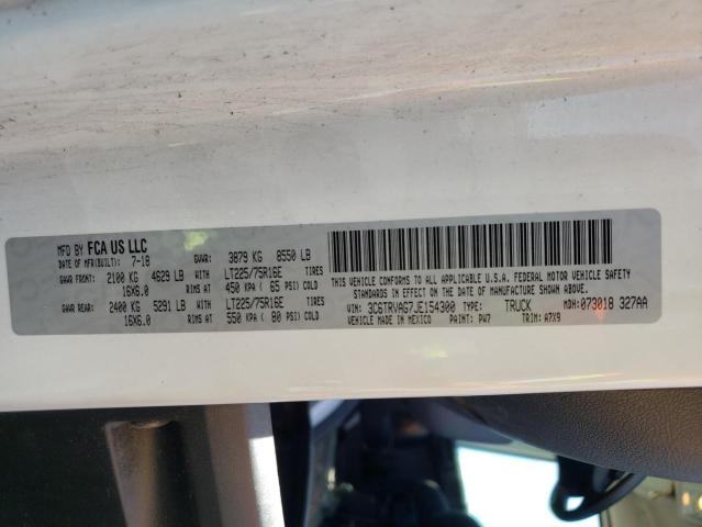 3C6TRVAG7JE154300 - 2018 RAM PROMASTER 1500 STANDARD Սպիտակ լուսանկար 12