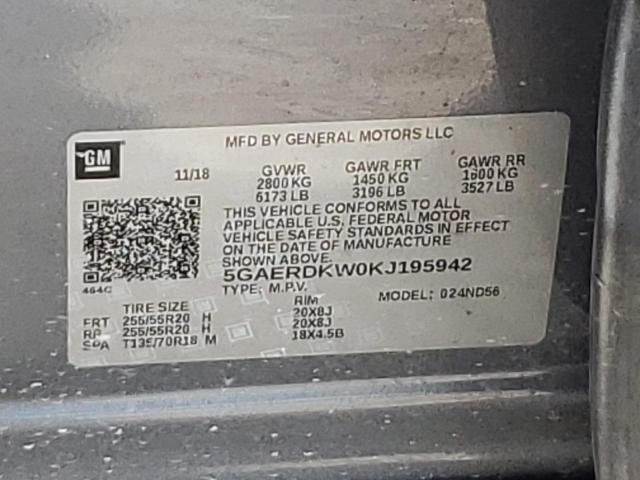 5GAERDKW0KJ195942 - 2019 BUICK ENCLAVE AVENIR 灰色 照片 13