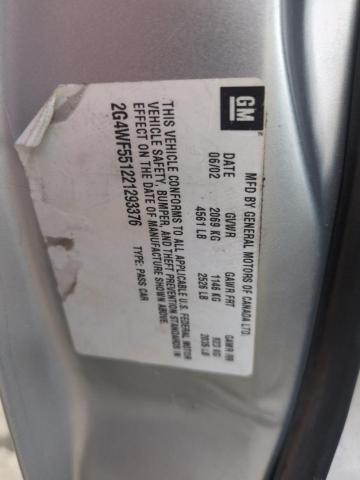 2G4WF551221293376 - 2002 BUICK REGAL GS Күміс фото 13