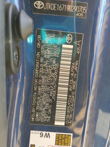 JTKDE167190290705 - 2009 TOYOTA SCION TC BLUE photo 12