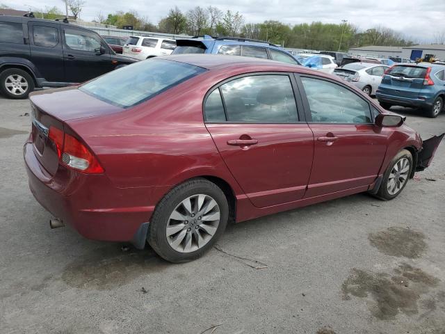 19XFA1F80AE000423 - 2010 HONDA CIVIC EX BURGUNDY photo 3