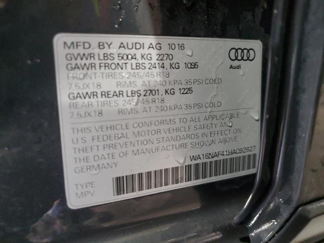 WA18NAF41HA092627 - 2017 AUDI A4 ALLROAD PREMIUM PLUS GRAY photo 14