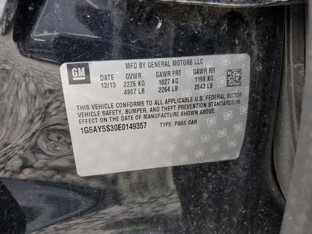 1G6AY5S30E0149357 - 2014 CADILLAC CTS PERFORMANCE COLLECTION Schwarz Foto 12