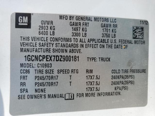 1GCNCPEX7DZ900181 - 2013 CHEVROLET SILVERADO C1500 WHITE photo 12