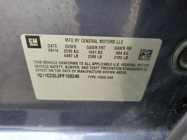 1G11C5SL9FF168248 - 2015 CHEVROLET MALIBU 1LT BLUE photo 12