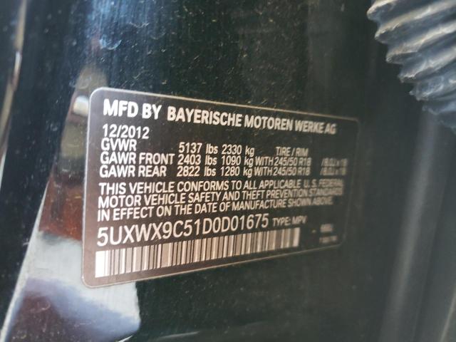 5UXWX9C51D0D01675 - 2013 BMW X3 XDRIVE28I BLACK photo 13