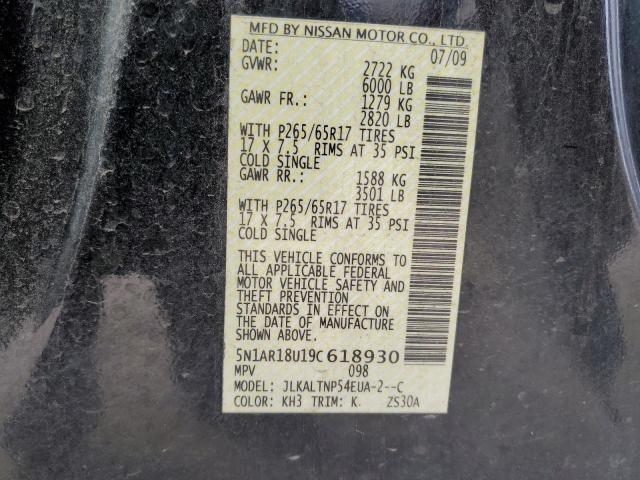 5N1AR18U19C618930 - 2009 NISSAN PATHFINDER S 黑色 照片 13