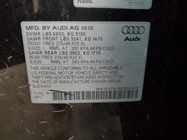 WA1AV74L99D004275 - 2009 AUDI Q7 PRESTIGE BLACK photo 13