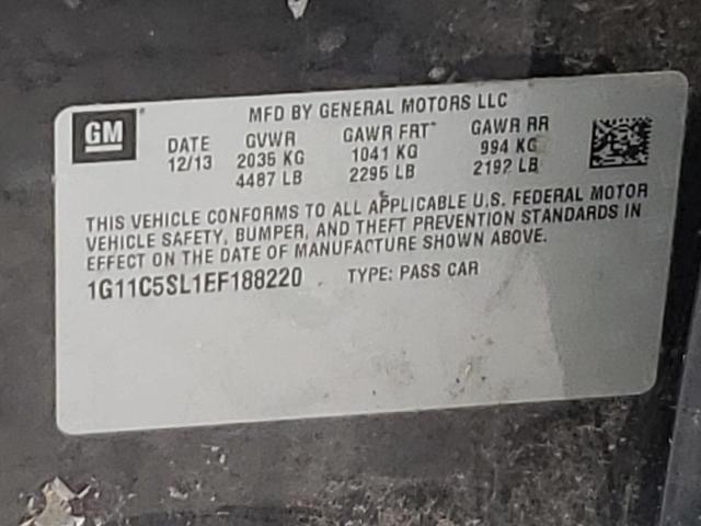 1G11C5SL1EF188220 - 2014 CHEVROLET MALIBU 1LT BLACK photo 13