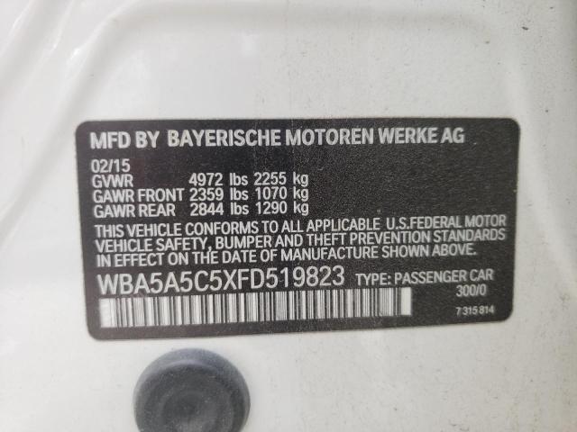 WBA5A5C5XFD519823 - 2015 BMW 528 I WHITE photo 12