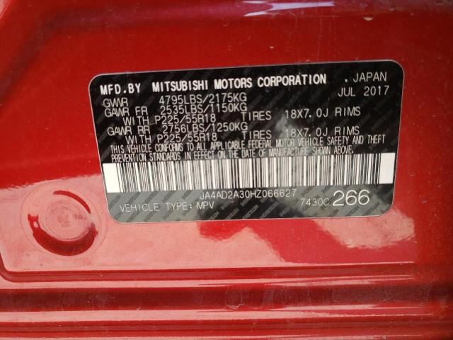 JA4AD2A30HZ066627 - 2017 MITSUBISHI OUTLANDER ES RED photo 14