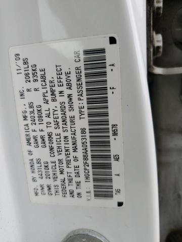 1HGCP2F88AA053186 - 2010 HONDA ACCORD EXL WHITE photo 13