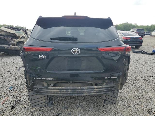 5TDGZRBH4MS559078 - 2021 TOYOTA HIGHLANDER XLE BLACK photo 6