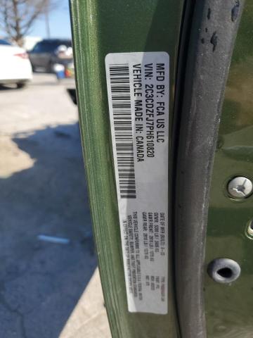 2C3CDZFJ7PH610820 - 2023 DODGE CHALLENGER R/T SCAT PACK GREEN photo 12
