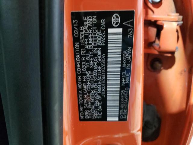 JTDKDTB36D1035826 - 2013 TOYOTA PRIUS C ORANGE photo 12