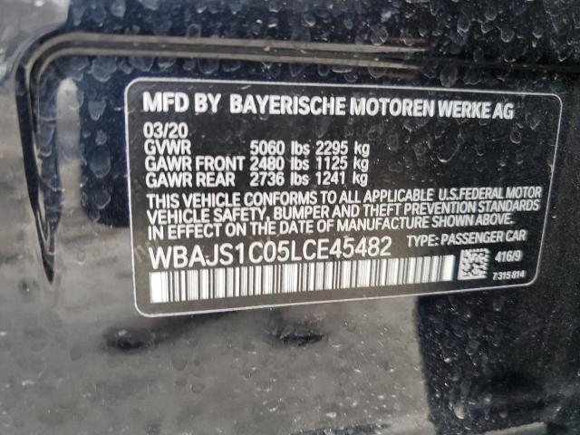 WBAJS1C05LCE45482 - 2020 BMW 1 SERIES I BLUE photo 12