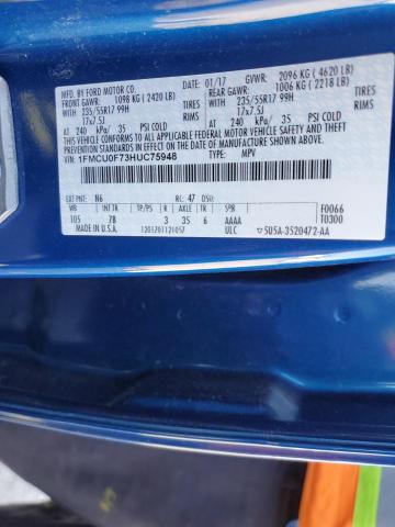 1FMCU0F73HUC75948 - 2017 FORD ESCAPE S BLUE photo 14