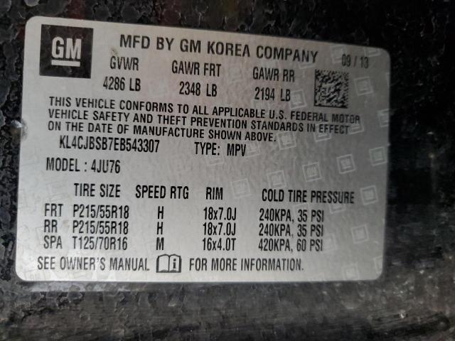 KL4CJBSB7EB543307 - 2014 BUICK ENCORE CONVENIENCE 黑色 照片 12