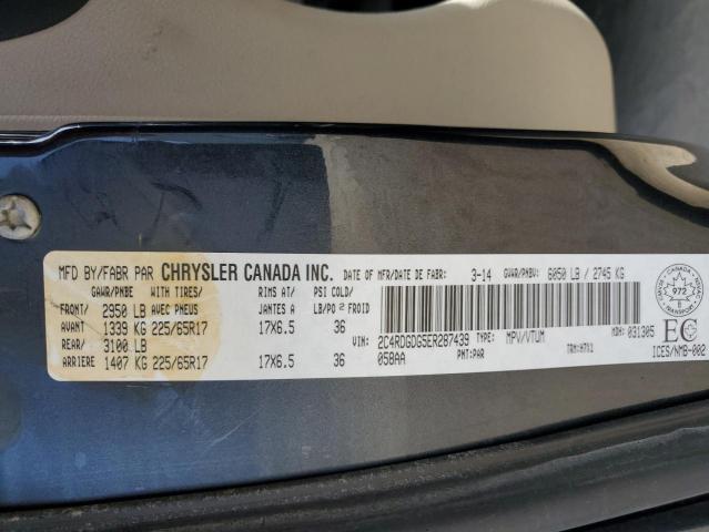 2C4RDGDG5ER287439 - 2014 DODGE GRAND CARA CREW CHARCOAL photo 14