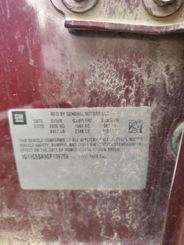 1G11C5SA3GF109759 - 2016 CHEVROLET MALIBU LIM LT BURGUNDY photo 13