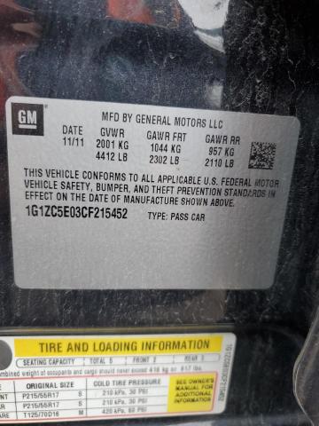 1G1ZC5E03CF215452 - 2012 CHEVROLET MALIBU 1LT CHARCOAL photo 13