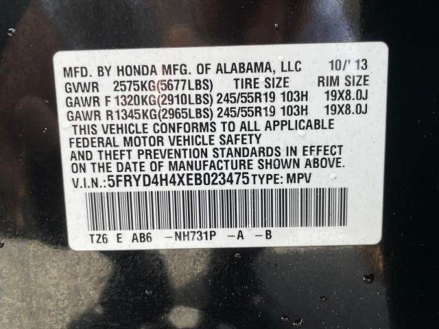 5FRYD4H4XEB023475 - 2014 ACURA MDX TECHNOLOGY CHARCOAL photo 10