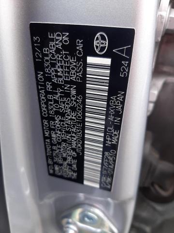 JTDKDTB31E1060246 - 2014 TOYOTA PRIUS C SILVER photo 12