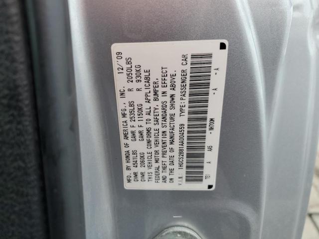 1HGCS2B81AA004559 - 2010 HONDA ACCORD EXL SILVER photo 12