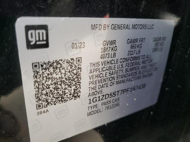 1G1ZD5ST7PF167438 - 2023 CHEVROLET MALIBU LT Schwarz Foto 12