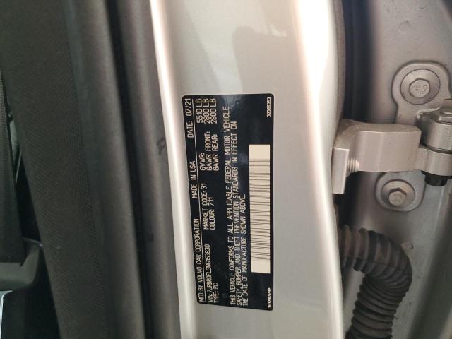 7JRBR0FL3NG153830 - 2022 VOLVO S60 T8 RECHARGE INSCRIPTION SILVER photo 12