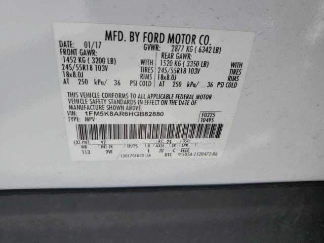 1FM5K8AR6HGB82880 - 2017 FORD EXPLORER POLICE INTERCEPTOR 白色 照片 13