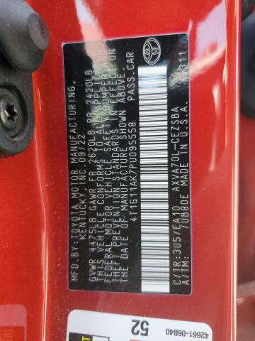 4T1G11AK7PU095558 - 2023 TOYOTA CAMRY SE NIGHT SHADE RED photo 13