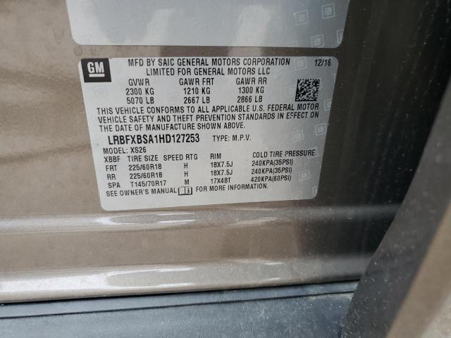 LRBFXBSA1HD127253 - 2017 BUICK ENVISION ESSENCE Qəhvəyi foto 13