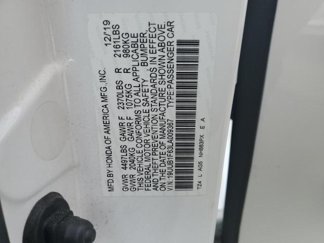 19UUB1F63LA009367 - 2020 ACURA TLX TECHNOLOGY WHITE photo 13