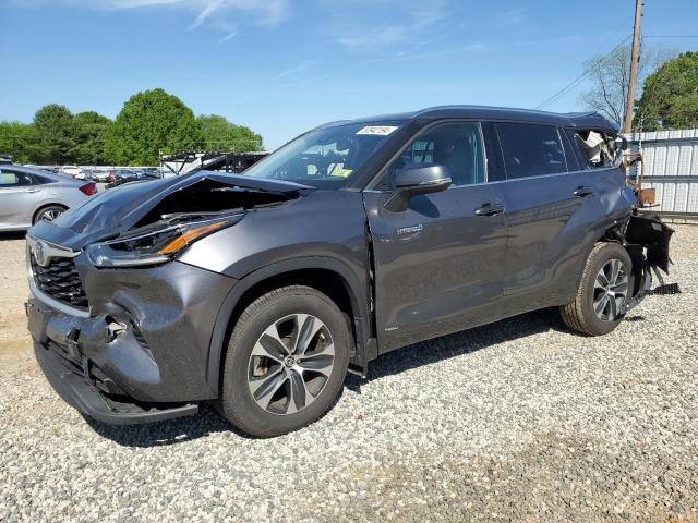 5TDGBRCHXMS537363 - 2021 TOYOTA HIGHLANDER HYBRID XLE GRAY photo 1