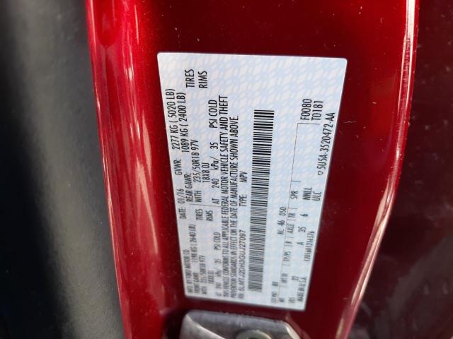 5LMTJ2DH3GUJ27097 - 2016 LINCOLN MKC SELECT Կարմիր լուսանկար 13