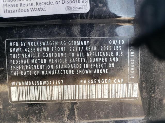 WVWNM9AJ5BW047157 - 2011 VOLKSWAGEN GOLF შავი ფოტო 13
