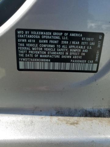 1VWDT7A3XHC085964 - 2017 VOLKSWAGEN PASSAT R-LINE Silber Foto 12
