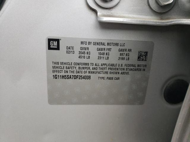 1G11H5SA7DF254008 - 2013 CHEVROLET MALIBU LTZ ვერცხლისფერი ფოტო 12