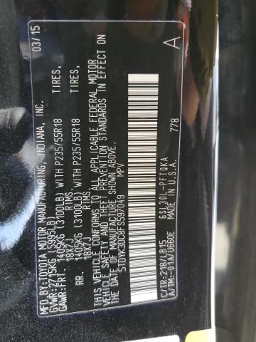 5TDYK3DC8FS597049 - 2015 TOYOTA SIENNA XLE CHARCOAL photo 13