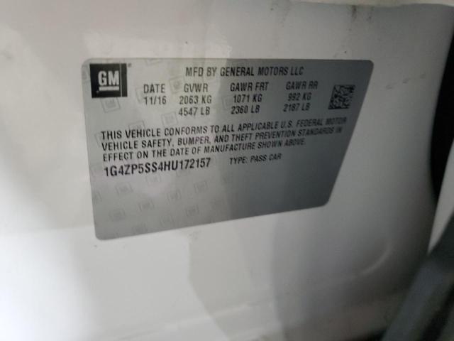 1G4ZP5SS4HU172157 - 2017 BUICK LACROSSE ESSENCE WHITE photo 12