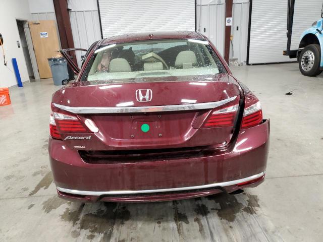 1HGCR2F87GA035765 - 2016 HONDA ACCORD EXL MAROON photo 6